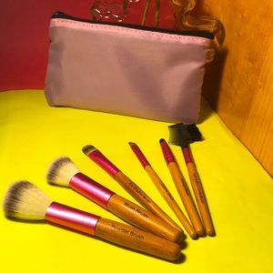 7-piece bamboo cosmetic brush set